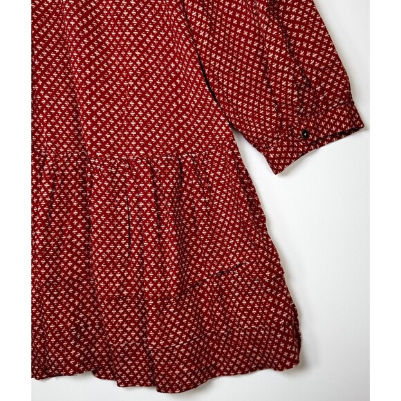 Holding Horses Anthropologie Tunic Top Small Boho Rust Red Peasant Style Tiered - Picture 4 of 13